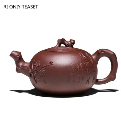 360ml Yixing Large Capacity Purple Clay Teapots Famous Handmade Plum Blossom Pattern Tea Pot Beauty Kettle Chinese Zisha Tea Set