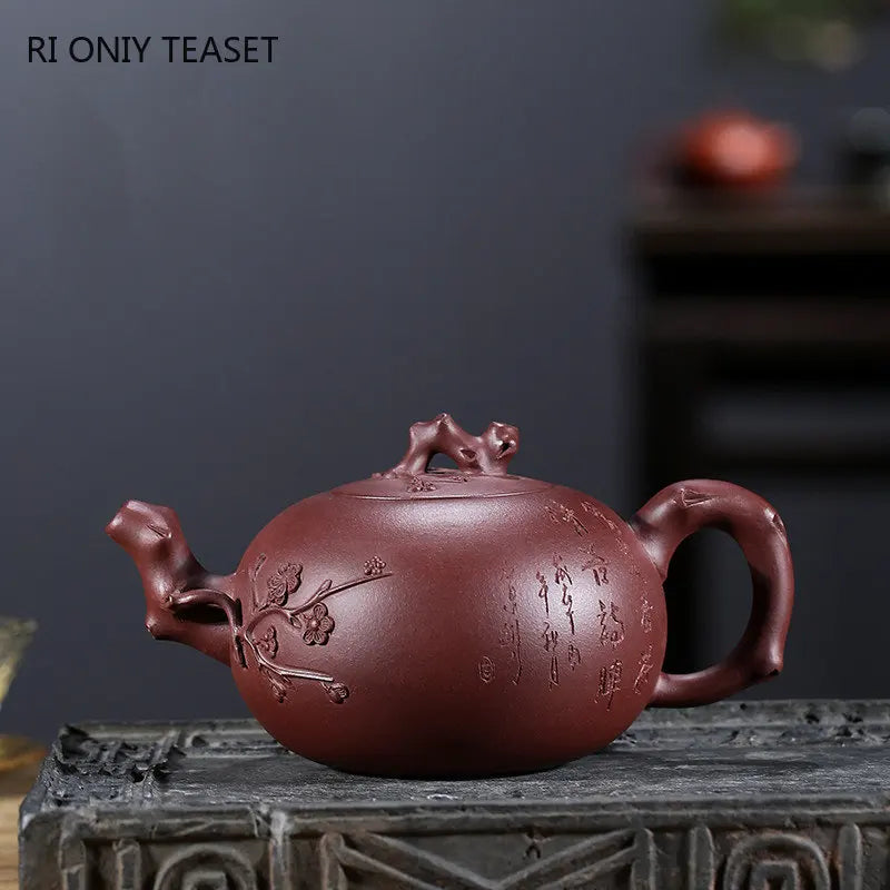 360ml Yixing Large Capacity Purple Clay Teapots Famous Handmade Plum Blossom Pattern Tea Pot Beauty Kettle Chinese Zisha Tea Set
