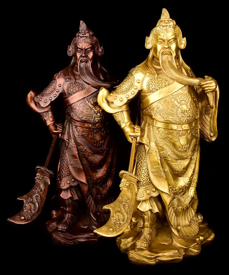 36CM #office home efficacious protective Talisman Protection # Money Drawing Martial god of wealth guan gong Guandi BRASS statue