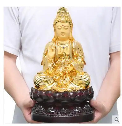 36CM tall # Buddhism HOME Safety Health luck Talisman #office shop efficacious Protection gilding Guanyin Bodhisattva Buddha
