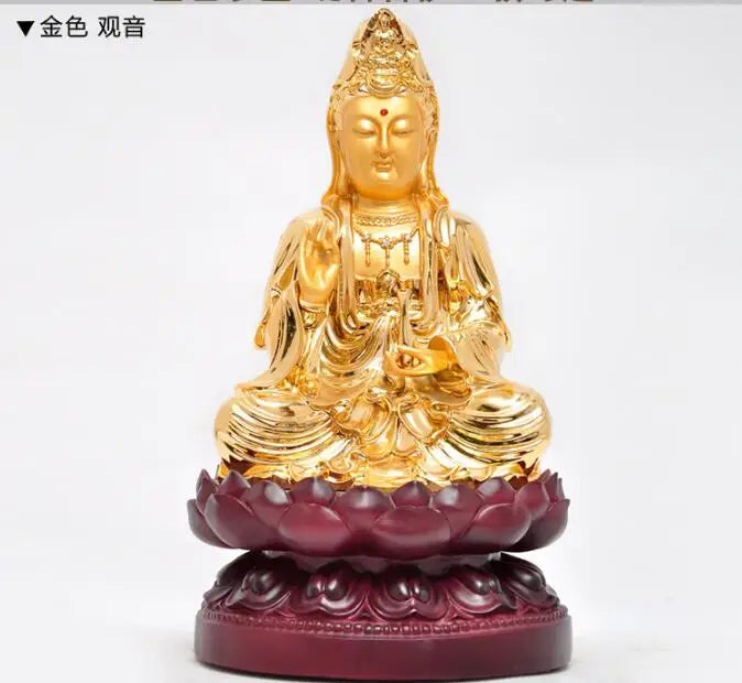 36CM tall # Buddhism HOME Safety Health luck Talisman #office shop efficacious Protection gilding Guanyin Bodhisattva Buddha