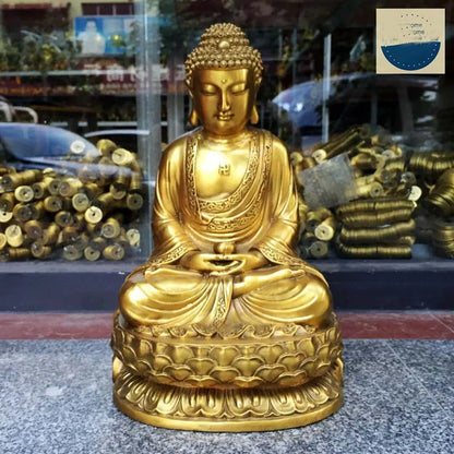 36cm large Buddhist bless family home Safety Health wealth efficacious Protection brass Tathagata Sakyamuni Buddha Amitabha
