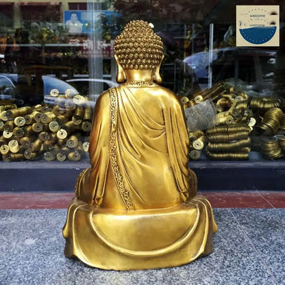 36cm large Buddhist bless family home Safety Health wealth efficacious Protection brass Tathagata Sakyamuni Buddha Amitabha