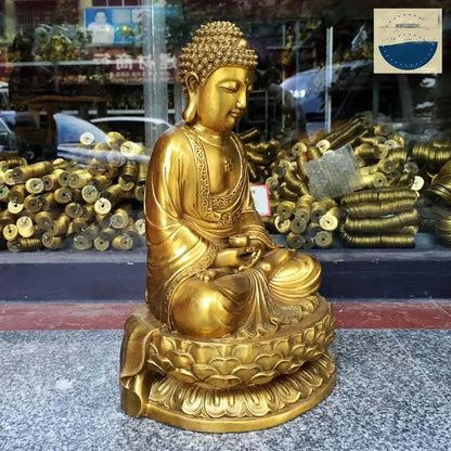 36cm large Buddhist bless family home Safety Health wealth efficacious Protection brass Tathagata Sakyamuni Buddha Amitabha