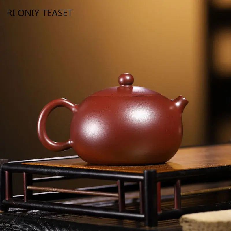 370ml Chinese Yixing Purple Clay Teapots Authentic Handmade Ball Hole Filter Xishi Tea Pot Raw Ore Kettle Famous Zisha Tea Set