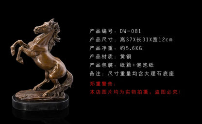 37CM LARGE # High-grade Business crafts-efficacious Mascot bring wealth fortune Good luck FENG SHUI brass horse statue Sculpture