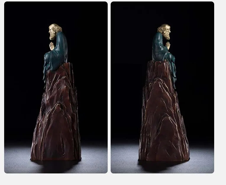 37CM large  home office living room Elegant Chan Taoism art India Damo Master Bodhidharma Decorate Buddha statue brass Sculpture