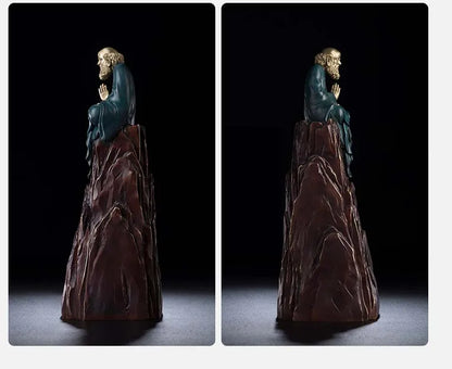37CM large  home office living room Elegant Chan Taoism art India Damo Master Bodhidharma Decorate Buddha statue brass Sculpture