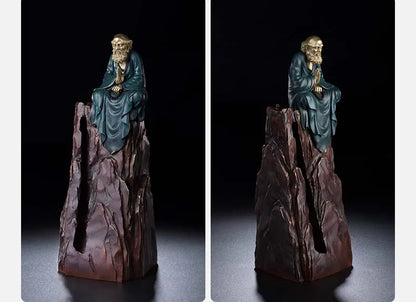 37CM large  home office living room Elegant Chan Taoism art India Damo Master Bodhidharma Decorate Buddha statue brass Sculpture