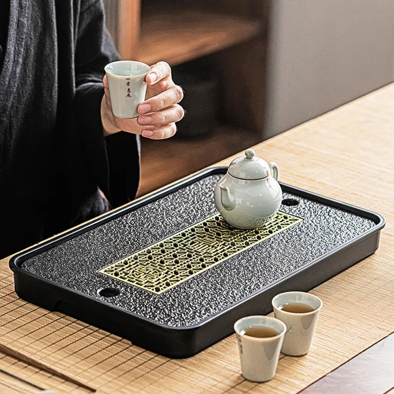 37x23.8x3.5cm Light Luxury Tea Table Tray High Quality Chinese Tea Tray Tea Set Board Drainage Water Storage Tea Board