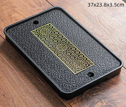 37x23.8x3.5cm Light Luxury Tea Table Tray High Quality Chinese Tea Tray Tea Set Board Drainage Water Storage Tea Board