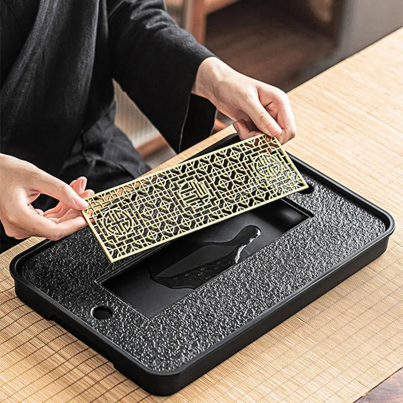 37x23.8x3.5cm Light Luxury Tea Table Tray High Quality Chinese Tea Tray Tea Set Board Drainage Water Storage Tea Board