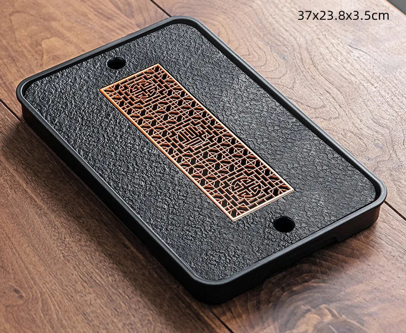 37x23.8x3.5cm Light Luxury Tea Table Tray High Quality Chinese Tea Tray Tea Set Board Drainage Water Storage Tea Board