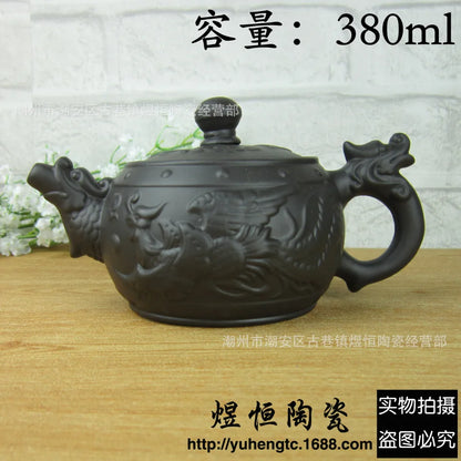 380cc Yixing Large Capacity Purple clay Pot Hand Made Large Chinese Clay Teapot Tea Cup Household Ceramic Kettle