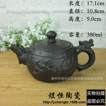 380cc Yixing Large Capacity Purple clay Pot Hand Made Large Chinese Clay Teapot Tea Cup Household Ceramic Kettle