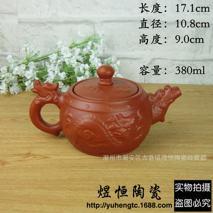 380cc Yixing Large Capacity Purple clay Pot Hand Made Large Chinese Clay Teapot Tea Cup Household Ceramic Kettle