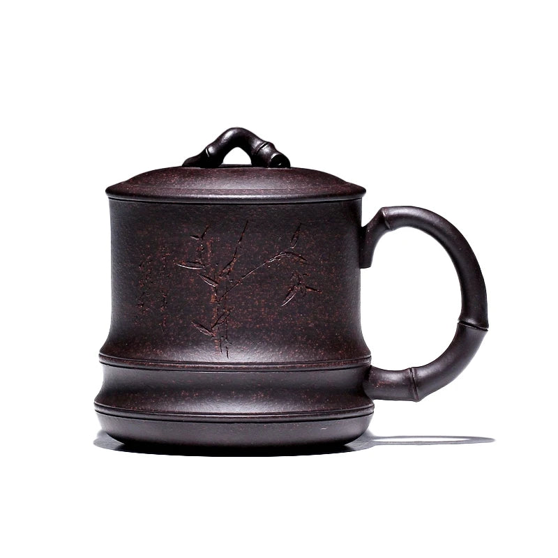 380cc office cup authentic yixing zisha tea cup with lid handmade cup of tea hand carved cups real yixing zisha purple clay new