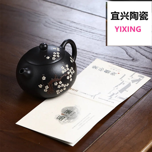 380ml Boutique Yixing Purple Clay Teapots Raw Ore Black Mud Xishi Tea Pot Zisha Filter Beauty Kettle Home Tea Set Accessories