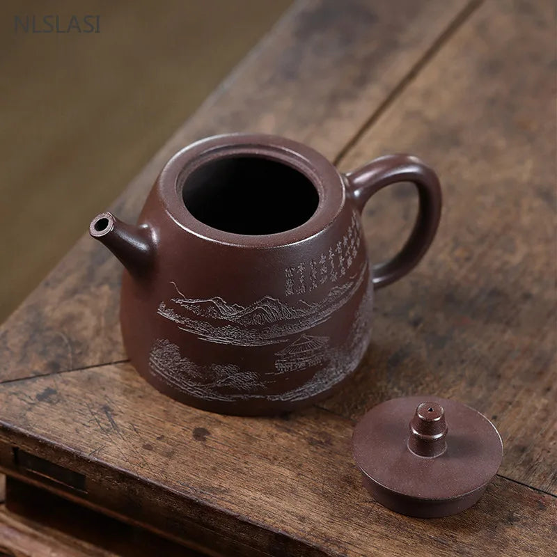 380ml Classic Chinese Yixing Purple Clay Tea Pot Handmade Filter Beauty Kettle High Quality Zisha Tea Set Custom Tea Infuser