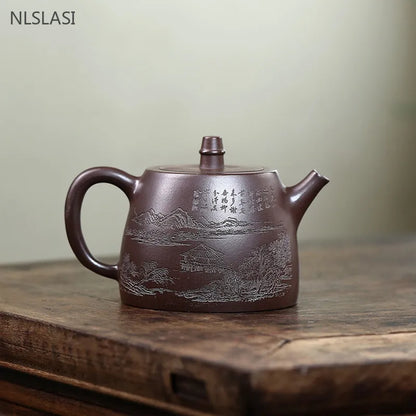 380ml Classic Chinese Yixing Purple Clay Tea Pot Handmade Filter Beauty Kettle High Quality Zisha Tea Set Custom Tea Infuser