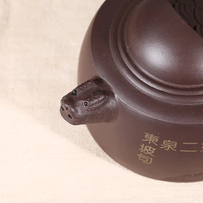 380ml Yixing early vintage Zisha Xianglong teapot large capacity household raw ore old purple clay teapot free shipping