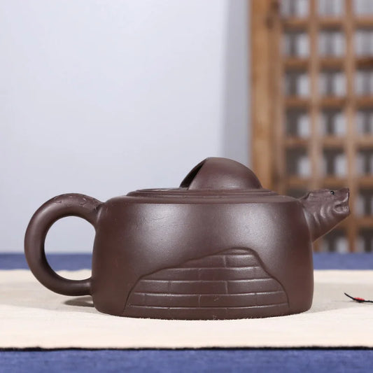380ml Yixing early vintage Zisha Xianglong teapot large capacity household raw ore old purple clay teapot free shipping