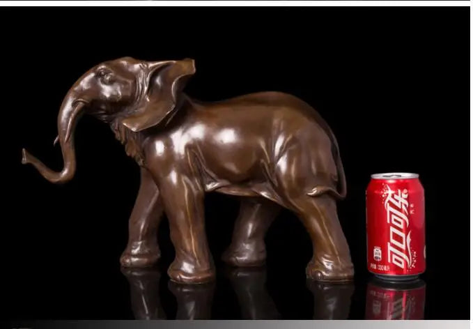 38CM # India, Thailand OFFICE crafts-efficacious Mascot bring wealth fortune Good luck FENG SHUI brass Elephant statue Sculpture