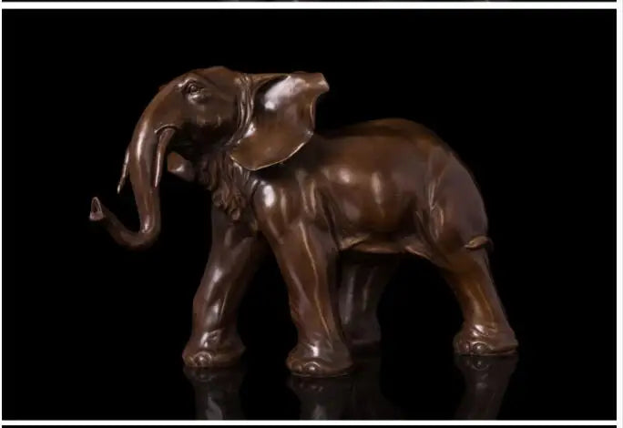 38CM # India, Thailand OFFICE crafts-efficacious Mascot bring wealth fortune Good luck FENG SHUI brass Elephant statue Sculpture
