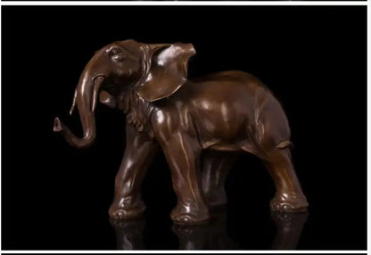 38CM # India, Thailand OFFICE crafts-efficacious Mascot bring wealth fortune Good luck FENG SHUI brass Elephant statue Sculpture