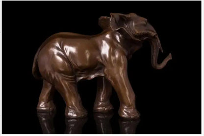 38CM # India, Thailand OFFICE crafts-efficacious Mascot bring wealth fortune Good luck FENG SHUI brass Elephant statue Sculpture