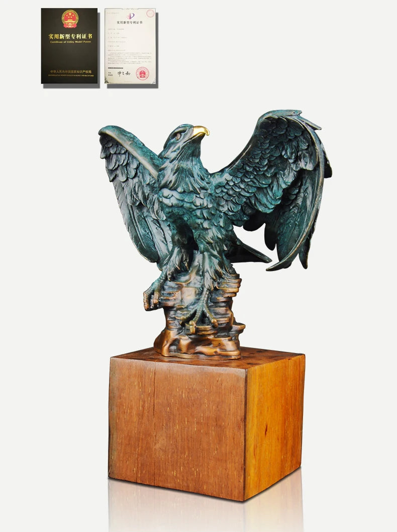 38CM large 2022 TOP art Good luck Success Arab Eagle lanneret tercel 3D brass Sculpture art HOME Company lobby decoration art
