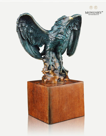38CM large 2022 TOP art Good luck Success Arab Eagle lanneret tercel 3D brass Sculpture art HOME Company lobby decoration art