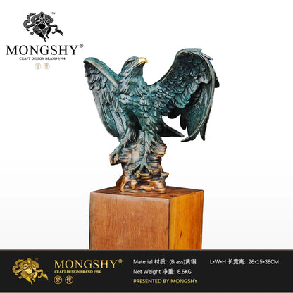 38CM large 2022 TOP art Good luck Success Arab Eagle lanneret tercel 3D brass Sculpture art HOME Company lobby decoration art