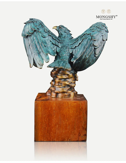 38CM large 2022 TOP art Good luck Success Arab Eagle lanneret tercel 3D brass Sculpture art HOME Company lobby decoration art