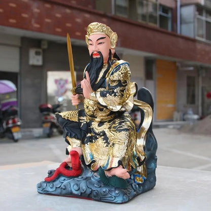 38CM large Asia Taoism Ancestor ZHENWU DADI God BUDDHA figure HOME Altar Exorcism safety protection FENG SHUI buddha  statue