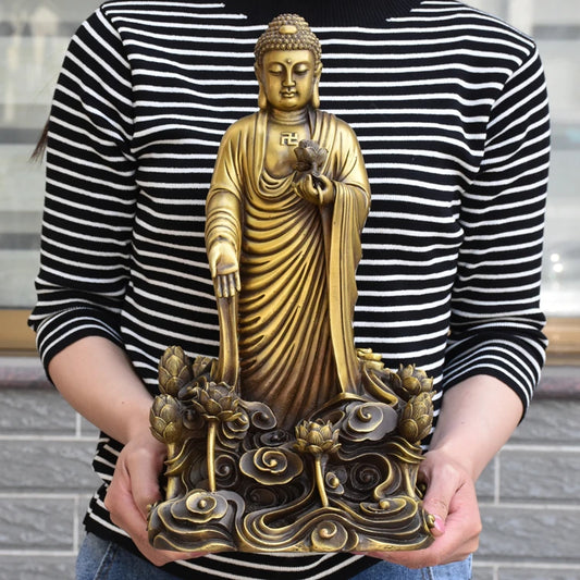 38CM large home Porch lobby efficacious Protection efficacious Mascot Lotus  Pharmacist Buddha the Medicine Buddha copper statue