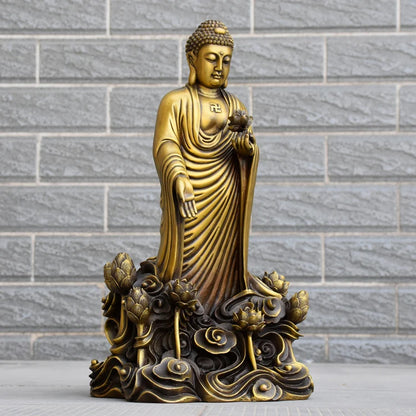 38CM large home Porch lobby efficacious Protection efficacious Mascot Lotus  Pharmacist Buddha the Medicine Buddha copper statue