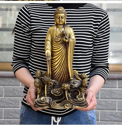 38CM large home Porch lobby efficacious Protection efficacious Mascot Lotus  Pharmacist Buddha the Medicine Buddha copper statue