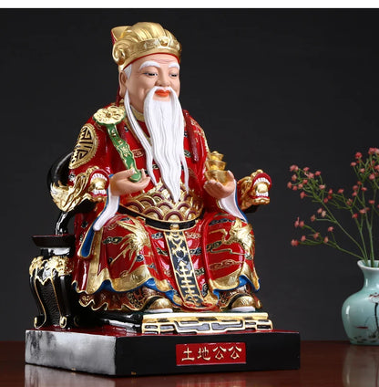 38cm Southeast Asia Company home High grade Buddha statue thriving business Money Good luck CAI SHEN TU DI GONG God of wealth