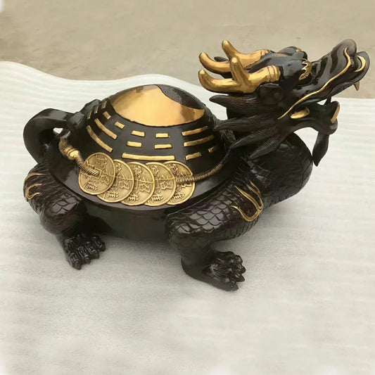 38cm large home shop courtyard efficacious Mascot exorcise evil spirits bring good luck Dragon turtle FENG SHUI statue