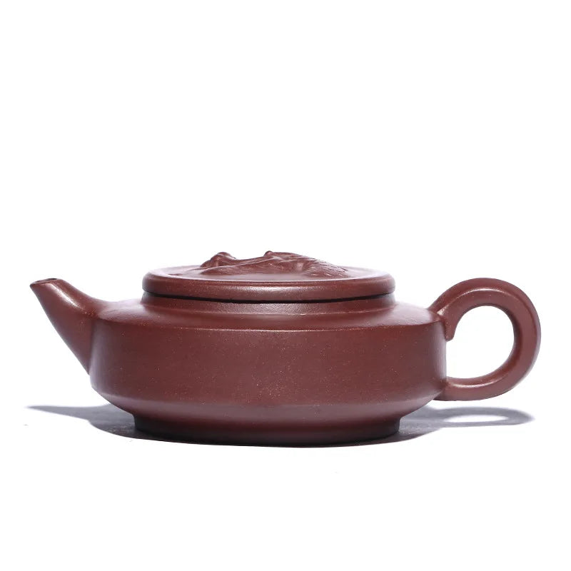 390ml Yixing Purple Clay Teapot Master Hand Carved  Xishi Tea Pot Ball Hole Filter Kettle Chinese Authentic Zisha Tea Set