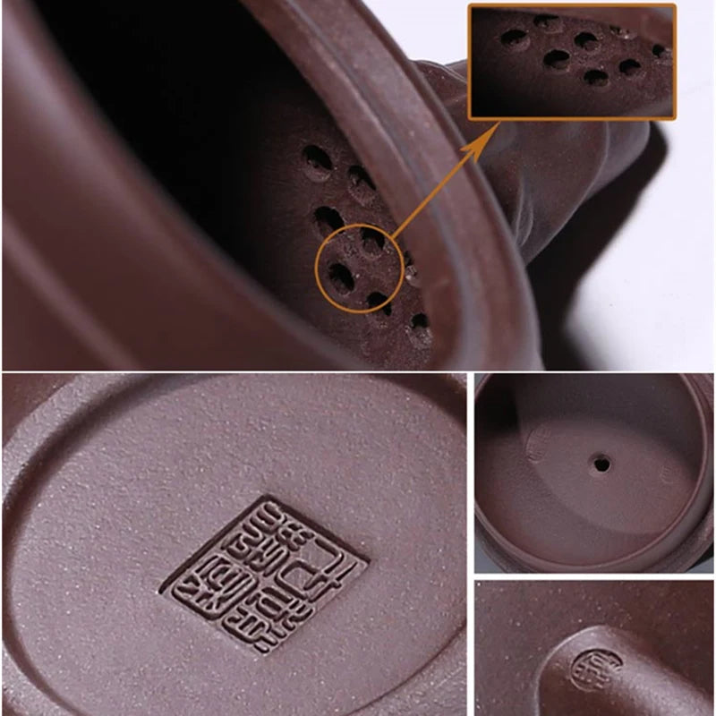 390ml big tea pot marked dragon design yixing zisha pot Chinese kungfu pot of tea half handmade China tea brewer pots on sales