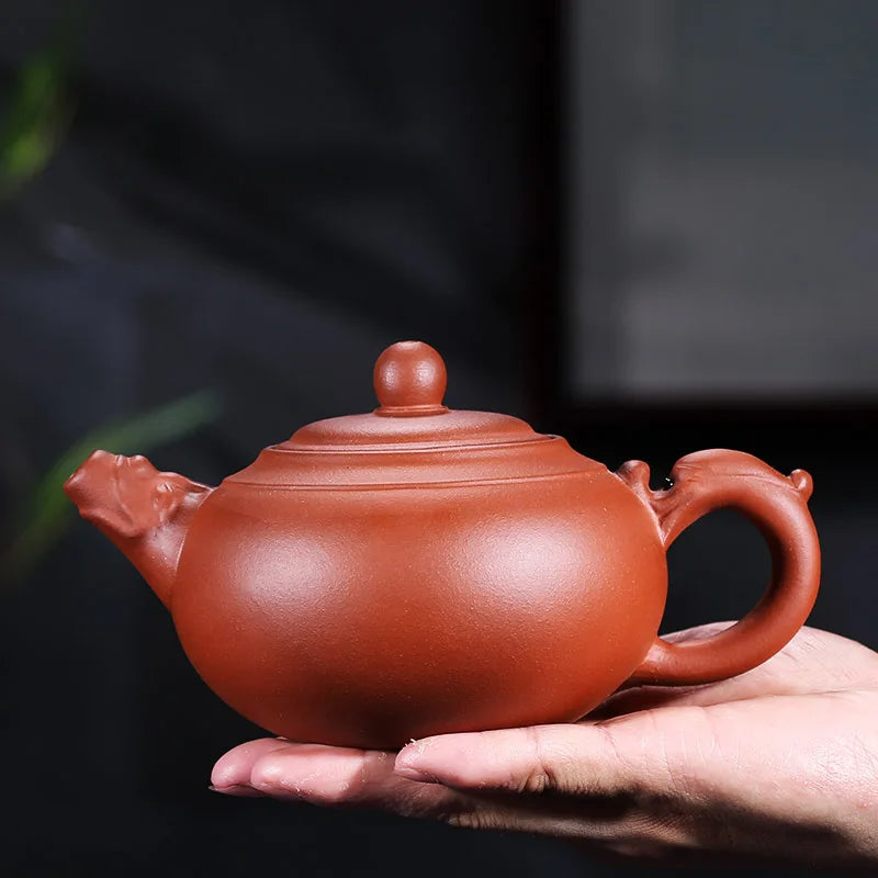 390ml big tea pot marked dragon design yixing zisha pot Chinese kungfu pot of tea half handmade China tea brewer pots on sales
