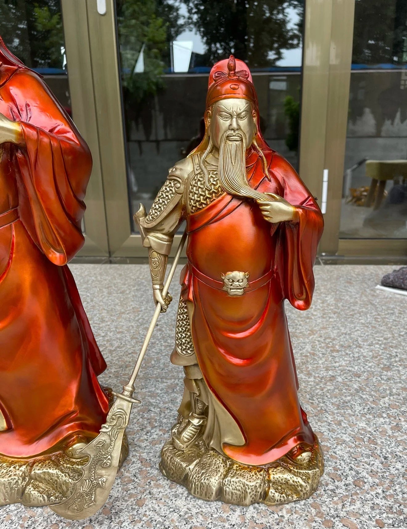 39CM large 2023 HOME Company TOP decoration Recruit money wealth Dispel bad luck COPPER GUAN GONG God of fortune statue