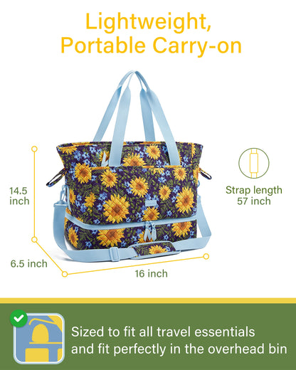 39L Large Capacity Travel Duffle Bags Handbag Travel Bags with Shoe Compartment Waterproof Tote Travel Luggage Bags for Women
