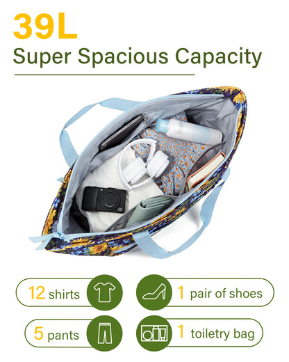 39L Large Capacity Travel Duffle Bags Handbag Travel Bags with Shoe Compartment Waterproof Tote Travel Luggage Bags for Women
