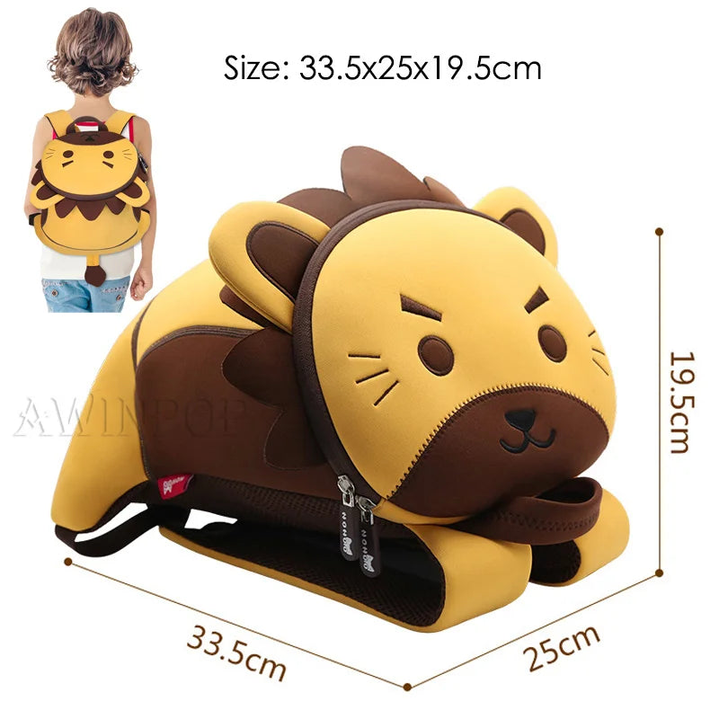 3D Cartoon Fox School Bags for Kids Anti-lost Girls Boys Toddler Backpack Kindergarten Children Bags Mochilas Para Estudiantes