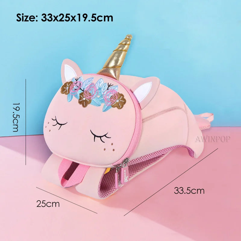 3D Cartoon Fox School Bags for Kids Anti-lost Girls Boys Toddler Backpack Kindergarten Children Bags Mochilas Para Estudiantes