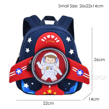 3D Cartoon Plane Toddler Kids School Backpacks for Boys Fashion Children Bags Girls Kindergarten Aircraft Bag Mochila Infantil