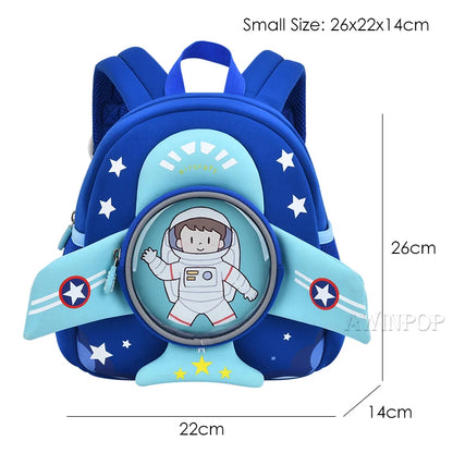 3D Cartoon Plane Toddler Kids School Backpacks for Boys Fashion Children Bags Girls Kindergarten Aircraft Bag Mochila Infantil